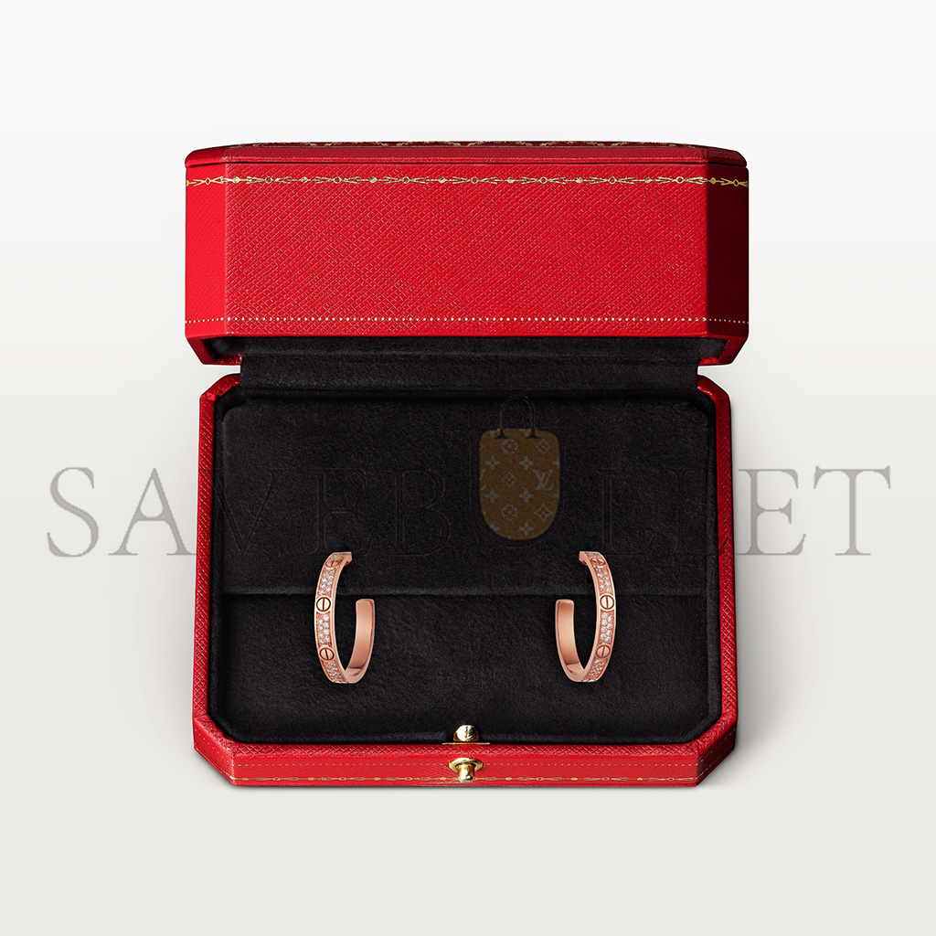 Ca*t*er love hoop earrings, medium model, paved n8515192